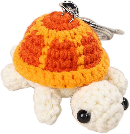Mini Handmade Crochet Turtle Keychain Crochet Animal Turtles for Keyring Charm Handbag Bag Purse Pendant