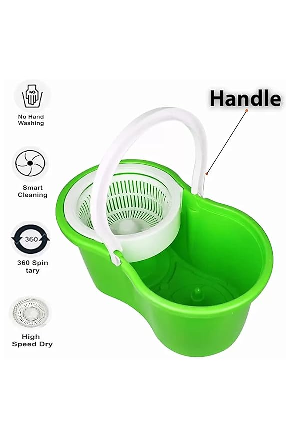 Plastic Spin Microfiber Mop with 2 Refills