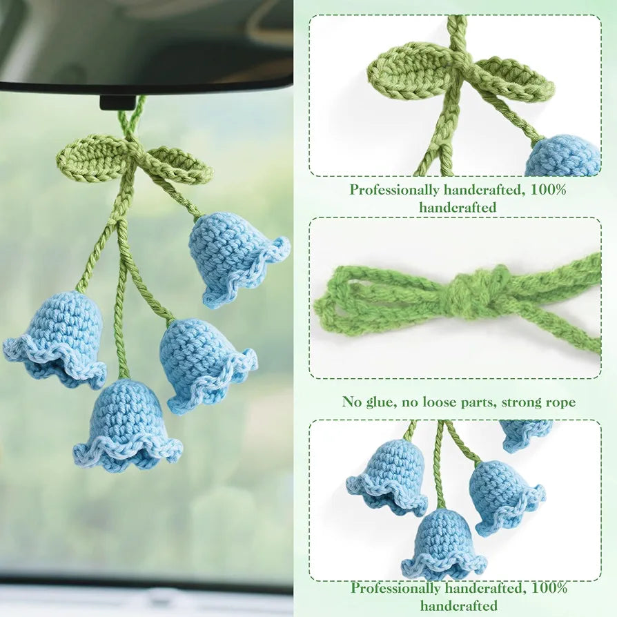 Crochet Lily of The Valley Car Hanging Decor