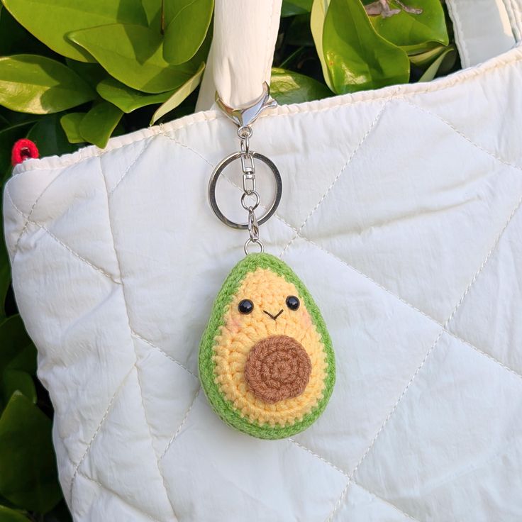 Handmade Crochet Avocado Keychain – Cute & Fun Key Holder and Bag Charm