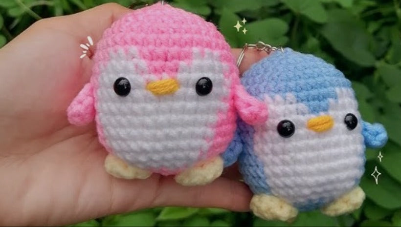 Cute Penguin Crochet Keychain