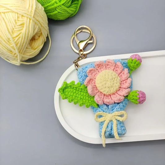 Women Handmade crochet Cute Flower Keychain - Eazzy Store