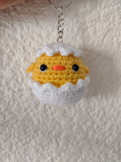Handmade Crochet Chick Keychain – Cute & Colorful Key Holder and Bag Charm