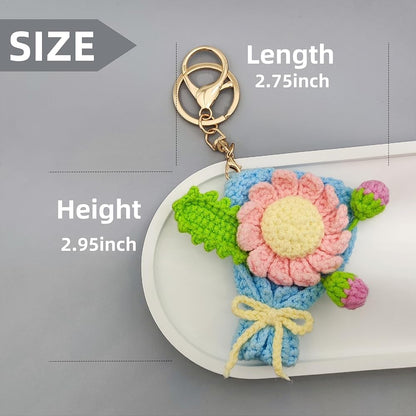 Women Handmade crochet Cute Flower Keychain