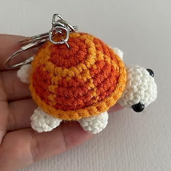 Mini Handmade Crochet Turtle Keychain Crochet Animal Turtles for Keyring Charm Handbag Bag Purse Pendant
