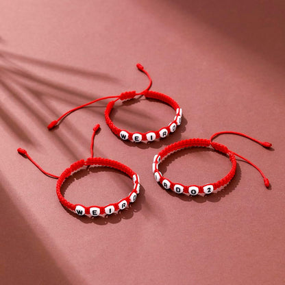 Weirdo BFF Friendship Bracelets for 3 Handmade Matching String Bracelets for Best Friends Couples Women Men