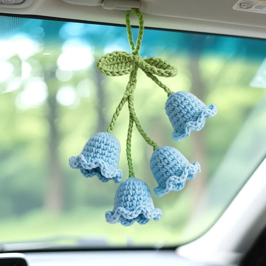 Crochet Lily of The Valley Car Hanging Decor