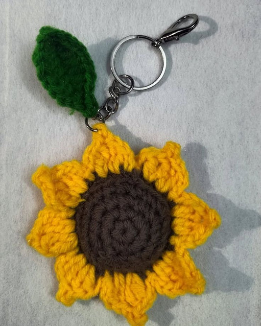 Crochet Sunflower Keychain