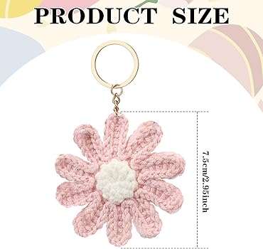 6 Pcs Cute Daisy Keychain